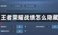 王者荣耀战绩怎么隐藏-王者荣耀战绩隐藏方法