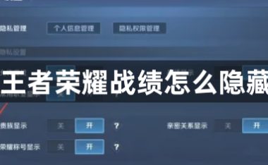 王者荣耀战绩怎么隐藏-王者荣耀战绩隐藏方法